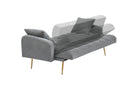 69 Inch Sofa Bed Gray with Adjustable Teddy Sofa for Small Space Living Room and Bedroom