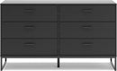 Socalle Modern 6-Drawer Dresser Black With Safety Stop