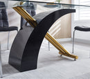 Stylish Dining Room Table, Luxury Glass Top Dining Table, Modern Design For Your House (2 Colors)