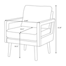 Mid-Century Armchair, 2pcs, Accent Chair with Wood Legs & Soft Cushion for Living Room, Bedroom, Home Office, Study, Grey