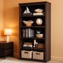 Farmhouse Cherry Bookcase 71 Inch Tall Sturdy Open Shelving