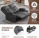Gray PU Leather Two Seater Recliner Loveseat With USB Ports
