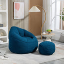 Bedding Bean Bag Sofa Chair High Pressure Foam With Footrest