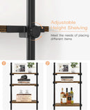 Adjustable Tall Narrow Bookcase 4 Tier Ladder 64 To 113 In