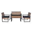 4 Piece Patio Furniture Set With Acacia Wood Table Top And Cushions