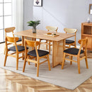 Table and chair set, ancient style solid wood dining table, imitation rattan table legs, beautiful simple solid wood dining chairation