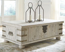 Carynhurst - Lift Top Cocktail Table - White Wash Gray
