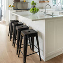 30 Inch Metal Bar Stools Stackable Indoor Outdoor Set Of 4