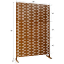 Outdoor & Indoor Privacy Screen Metal Privacy Screen 76' H×48' W, Freestanding Decorative Privacy Screen for Deck Balcony Patio, Privacy Fence Panels for Outside Lawn Garden PS112 BROWN
