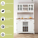 White Kitchen Hutch Sideboard With Built In Wine Rack