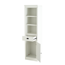 Retro Style 75'' Tall Display Shelf with Cabinet for Hallways Living Room Kitchen - White