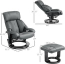 Gray 360 Degree Swivel Massage Recliner Chair With Ottoman