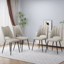 4-Chair Set Combination, Modern and Simple, With High Resilience Filling, Metal Legs, Adjustable Feet, Suitable For Kitchens and Dining Rooms,(Beige)
