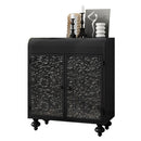 Art Accent Cabinet With 2 Doors, Sideboard Buffet Cabinet with Storage, Distressed Decorative Storage Cabinet With Embossed Pattern For Entryway Living Room Dining Room