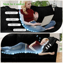 Slipcovered Sofa Couch, Modern 3 Seater Sofa with Suppleness Armrests,Deep Seat Sofa with Soft Multiple Big Pillows, Comfy Couch for Living Room, Apartment,Black Corduroy Fabric