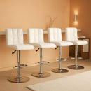 X Large White Adjustable Counter Height Bar Stools Swivel 4 Pack