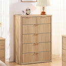Distressed Fluted Dresser Featuring Six Drawers 42Inch