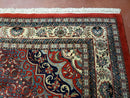Indian Rug 9x12 Red Indo Bidjar Rug 9x12 Vintage Rug Allover Pattern Medallion Rug Wool Rug Nice Persian Design