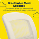 Armless Desk Chair With Mesh Back And Wheels Cream White