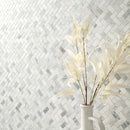 Arabescato Venato White 1"x2" Herringbone Honed Marble Mesh Mounted Mosaic Tile - MSI Collection