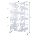 Decorative Freestanding Metal Privacy Screen for Indoor & Outdoor Use, White, 76' H x 48' W