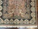 Small Tree of Life Prayer Rug, Pak Persian Rug 2.7 x 4, , Birds, Lantern, Handmade Vintage Fine 260 KPSI