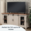 65 Inch Solid Wood TV Stand With Ample Storage Cabinet