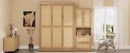 Full Size Solid Wood With Rattan Murphy Bed Cabinet Space-Saving Bed with 1 Side Cabinet Storage Shelf, Perfect for Guest Room, for Bed Room, Guest Room, Home Office, Natural