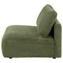 Elysia Chenille Upholstered Modular Armless Chair Green