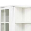 75.25'' Tall Display Cabinet and Two Triangle Sided Bookshelves, 69.25'' Wide Retro Style Wall Suit with Glass Doors, for Hallways, Living room, Office, Studio or Workspace - White