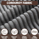 125Inch Oversized Corduroy Cloud Sleeper Grey Sofa