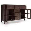 Chestnut Brown Contemporary Sideboard With Glass Doors
