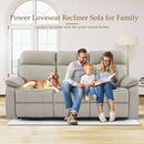 Grey Power Reclining Sofa With Fold Down Table Usb Type C