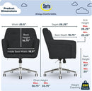 Mid Century Memory Foam Office Chair In Charcoal Gray