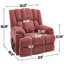 Dual Motor Heat Massage Infinite Position Up to 350 LBS Electric Power Lift Recliners with Power-Remote, Medium-firm and Heavy Duty, Red