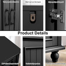 Black 62 Inch Coffee Bar Cabinet Four Doors Storage