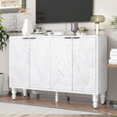 U-Can 47.2'' Modern TV Stand, Entertainment Center Media Console with 2 Spacious Storage Space, Solid Wood Legs and Anti-tip Device For Living room, Up to 43''