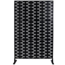 Outdoor & Indoor Privacy Screen Metal Privacy Screen 76' H×48' W, Freestanding Decorative Privacy Screen for Deck Balcony Patio, Privacy Fence Panels for Outside Lawn Garden PS112 BLACK