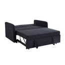 Black Convertible Loveseat With Pull Out Bed For Small Spaces
