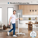Mobile TV Stand For 23-60 Inch TVs Adjustable Height Locking Wheels White