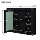 Wall Mounted Medicine Cabinet With Mirror, Storage Cabinet Featuring 6 Open Shelves And Adjustable Interior