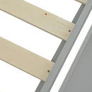 Wooden Twin Over Full Bunk Bed with Storage Drawers, Ladder, and Safety Guard Rails in Grey