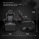 900 Gaming Recliner Black With Adjustable Leg Rest Cupholder