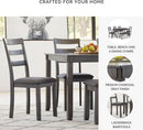 Charcoal Gray 6Piece Contemporary Dining Set Bench