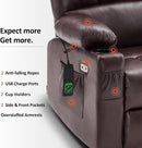 Dark Brown Lift Recliner With Massage For Elderly People