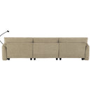 [VIDEO Provided] 108' Modular Sectional Sofa, L-Shape with 31.5' Extra-Wide Seat Cushion, USB and Type-C Charger, Phone Holder and 2 Side Storage Pockets, Free Movement Ottoman, Striped Chenille