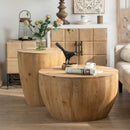 Vintage Style Barrel Coffee Table With Storage