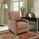 Melrose - Push Thru The Arm Recliner - Saddle
