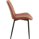 Brown Leathaire Dining Chairs Set of 2,Mid-Century Modern Leathaire Chairs Kitchen Living Room Armless Side Chair with Metal Legs Set Of 2