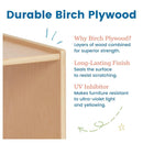 Natural Wood Single Sided Book Display Classroom Bookshelf